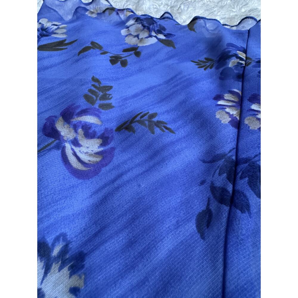 Vintage Y2K Babydoll Top Floral Fairy Grunge Purple Blue Ruffle Whimsigoth 16 - Picture 5 of 6
